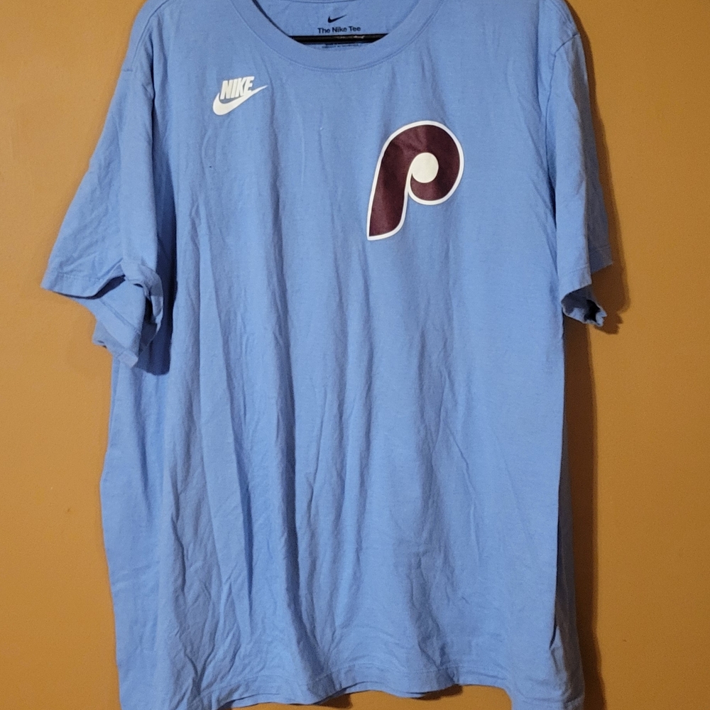 Nike Light Blue Men's Tee with Graphic
